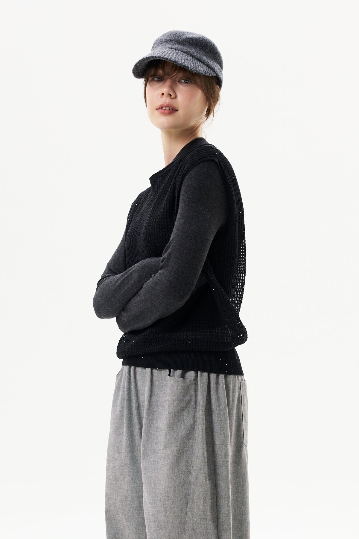 Fishnet Knit Vest
