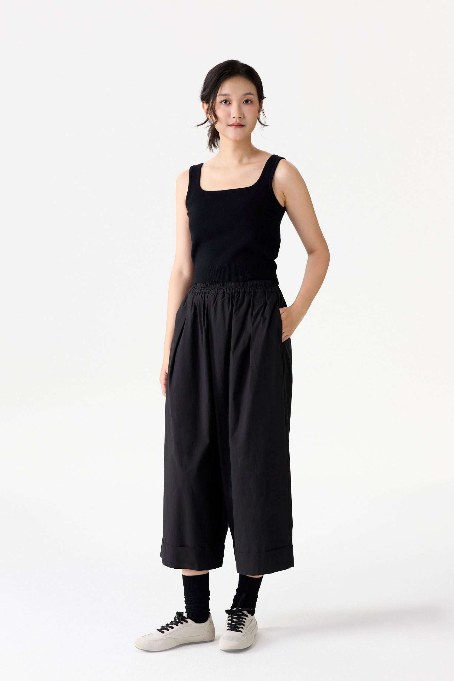 Pleated Wide-Leg Trousers