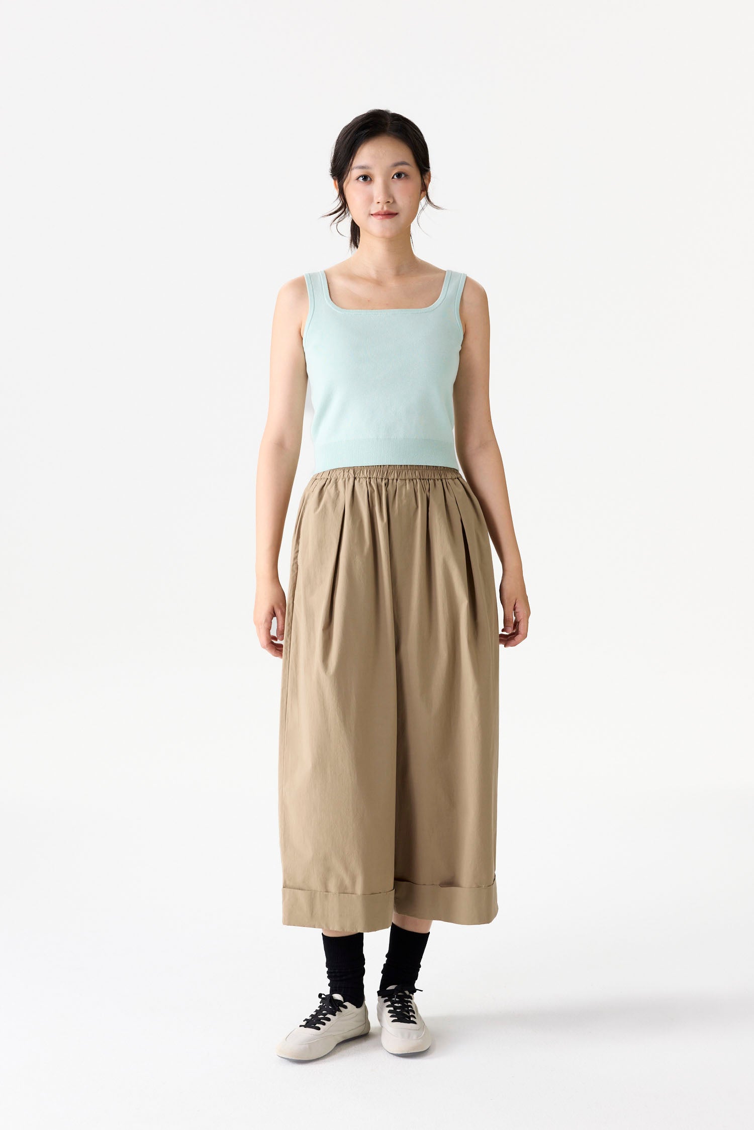 Pleated Wide-Leg Trousers