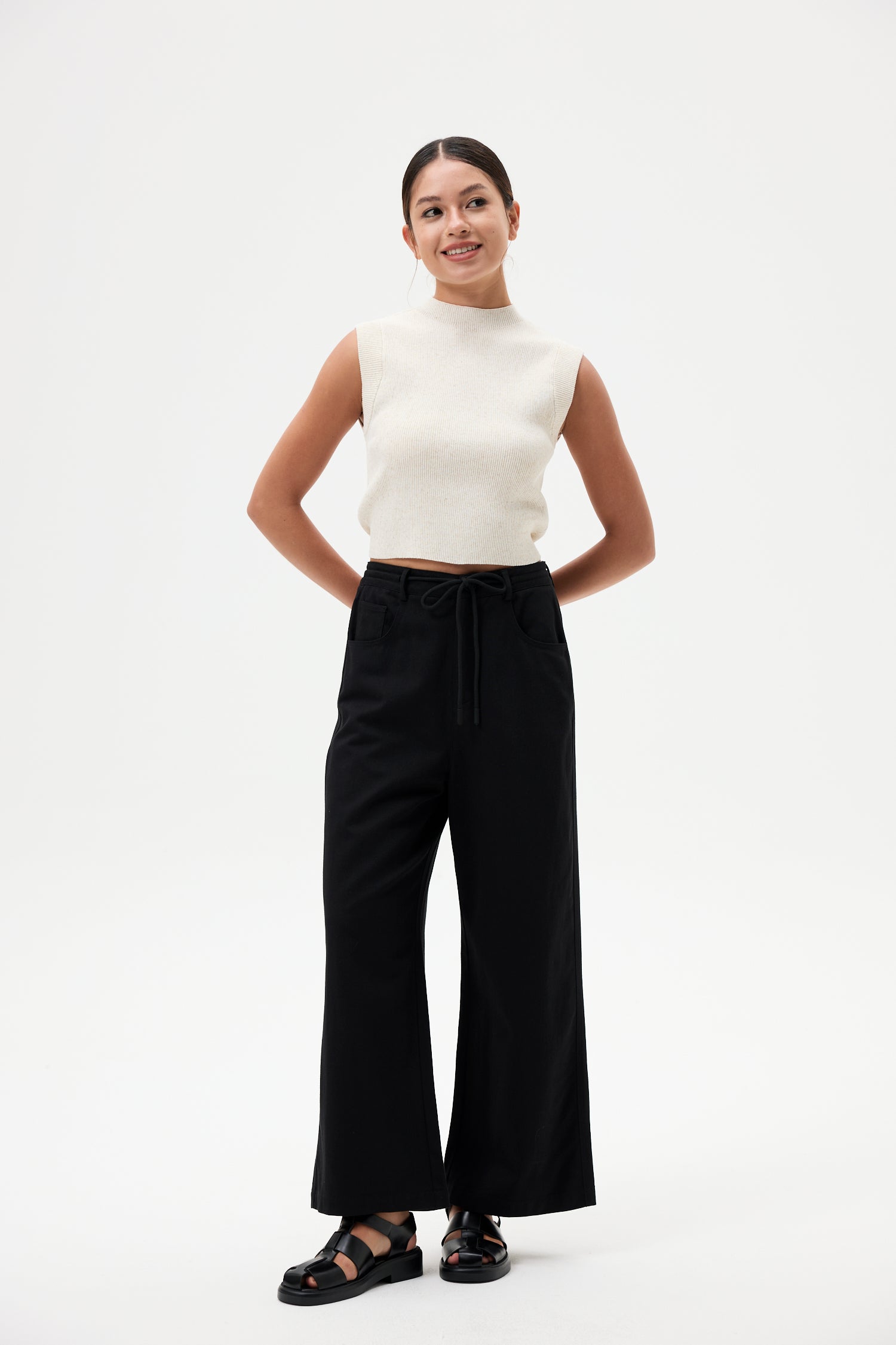 Drawstring Straight Pants