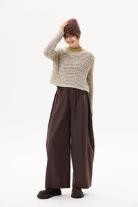 Elasticated Wide-Leg Pants