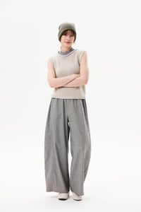 Elasticated Wide-Leg Pants