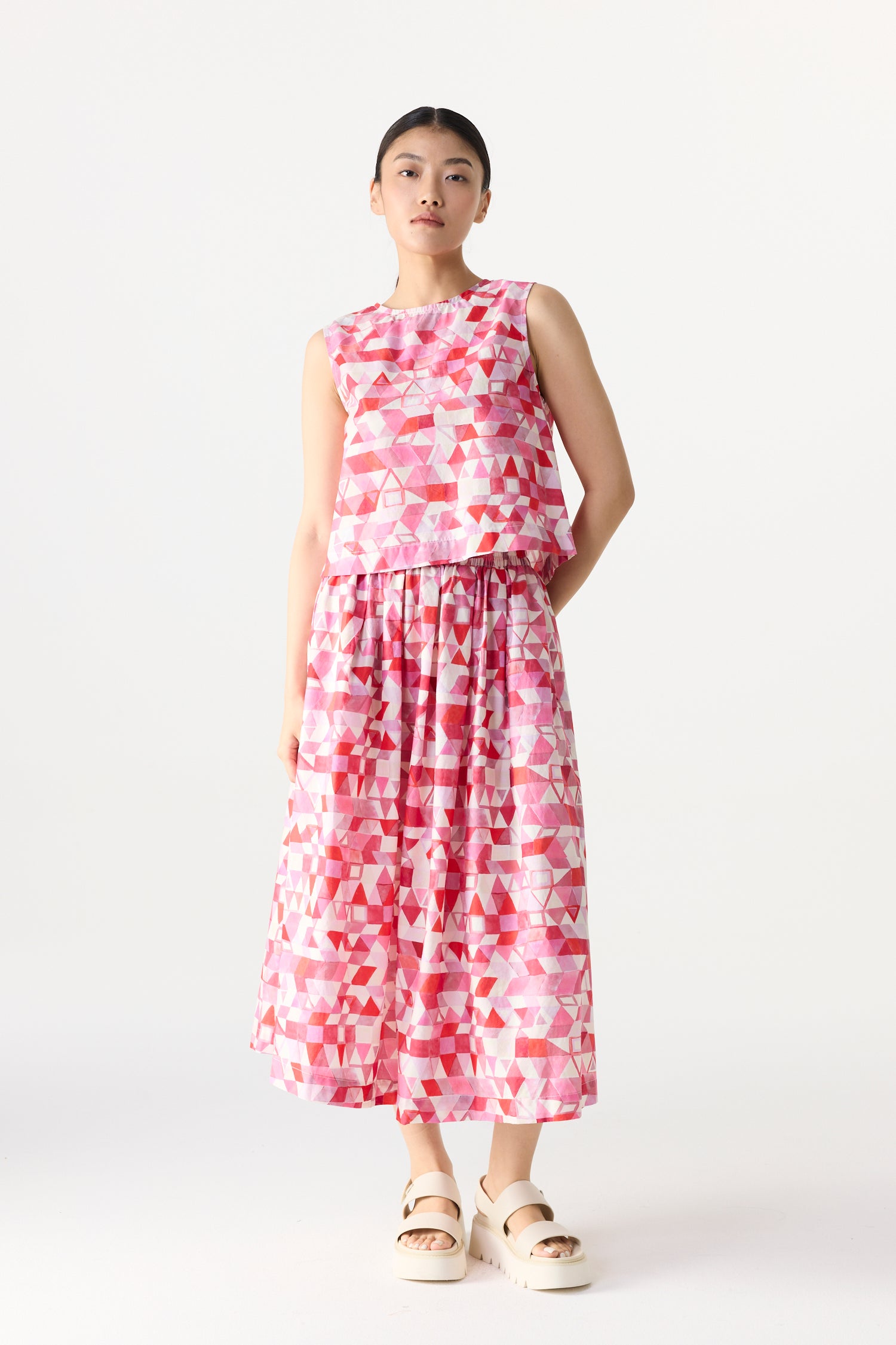 Printed Elasticated A-Line Skirt