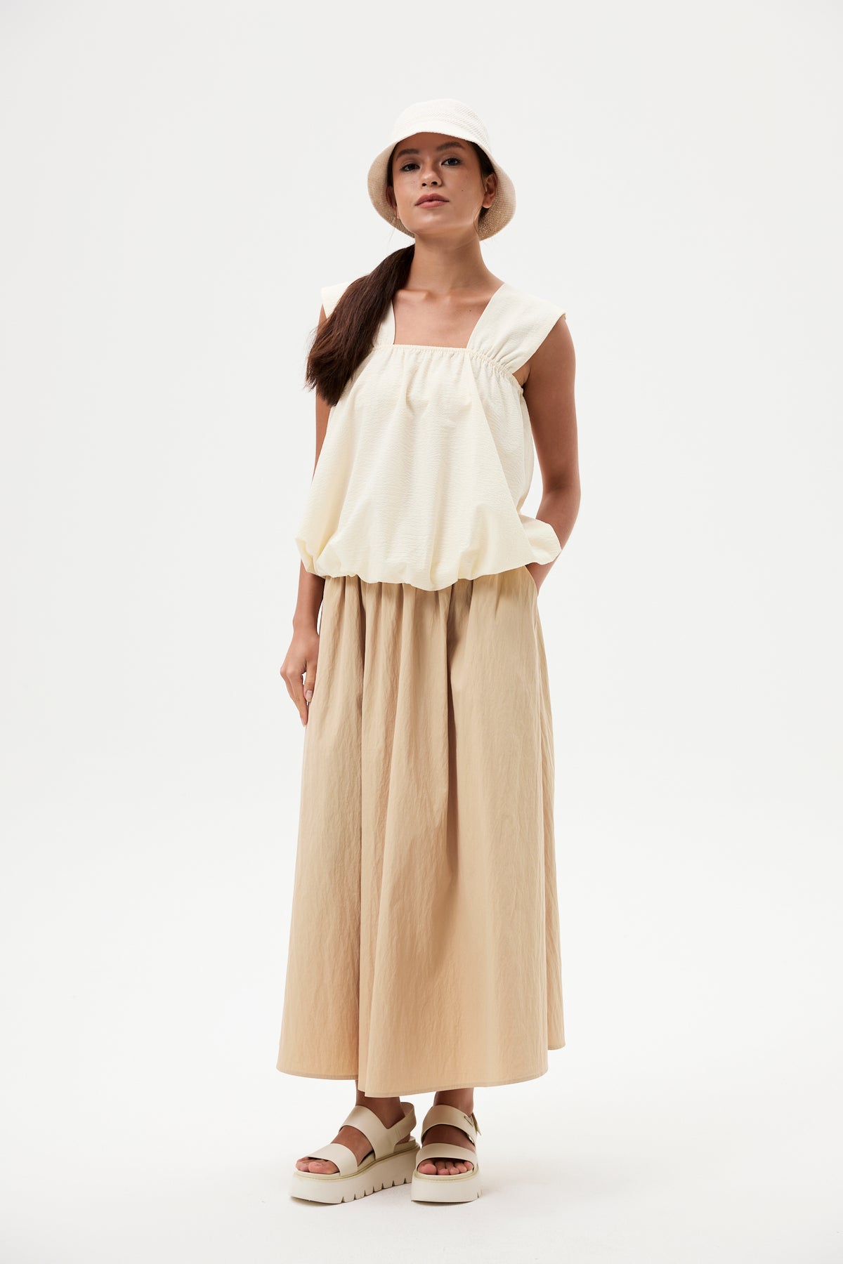 Elasticated A-Line Flare Skirt