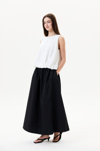 Drawstring Flare Skirt