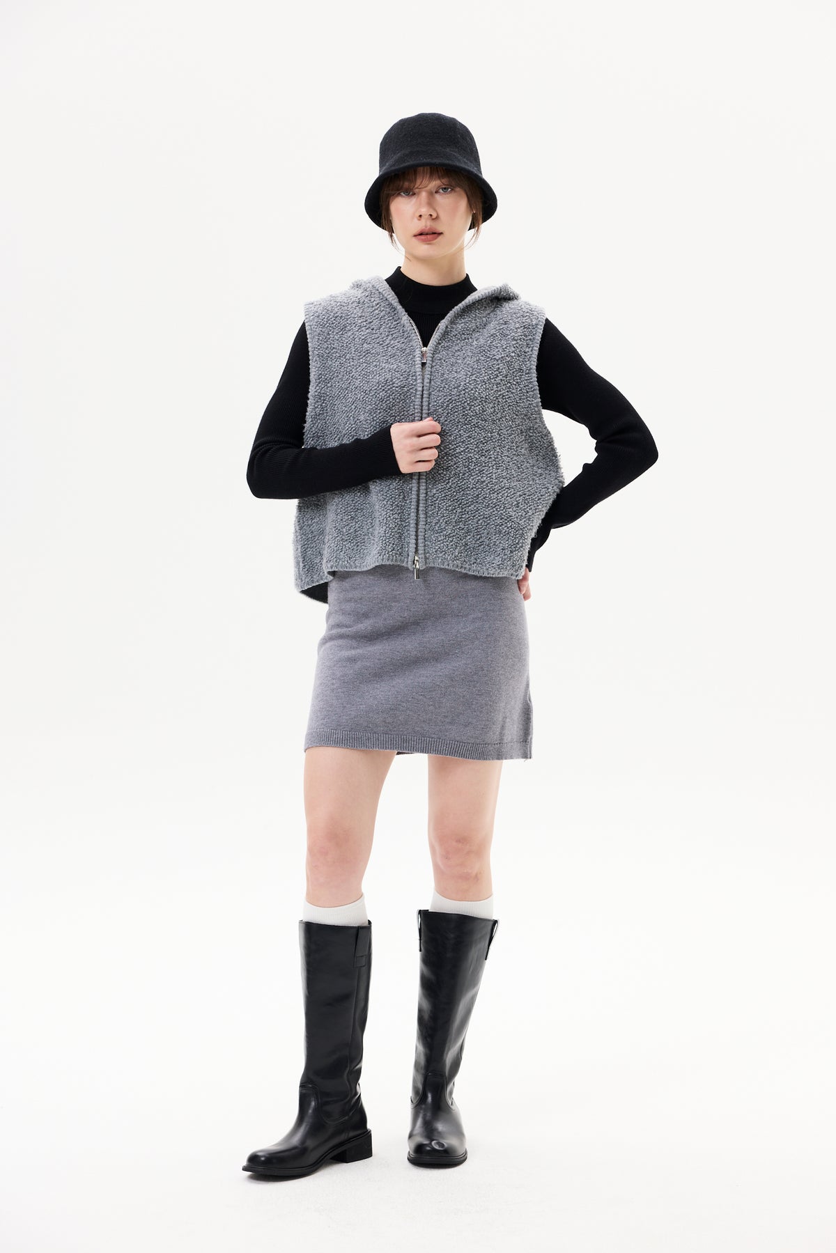 Stretch Knit Mini Skirt