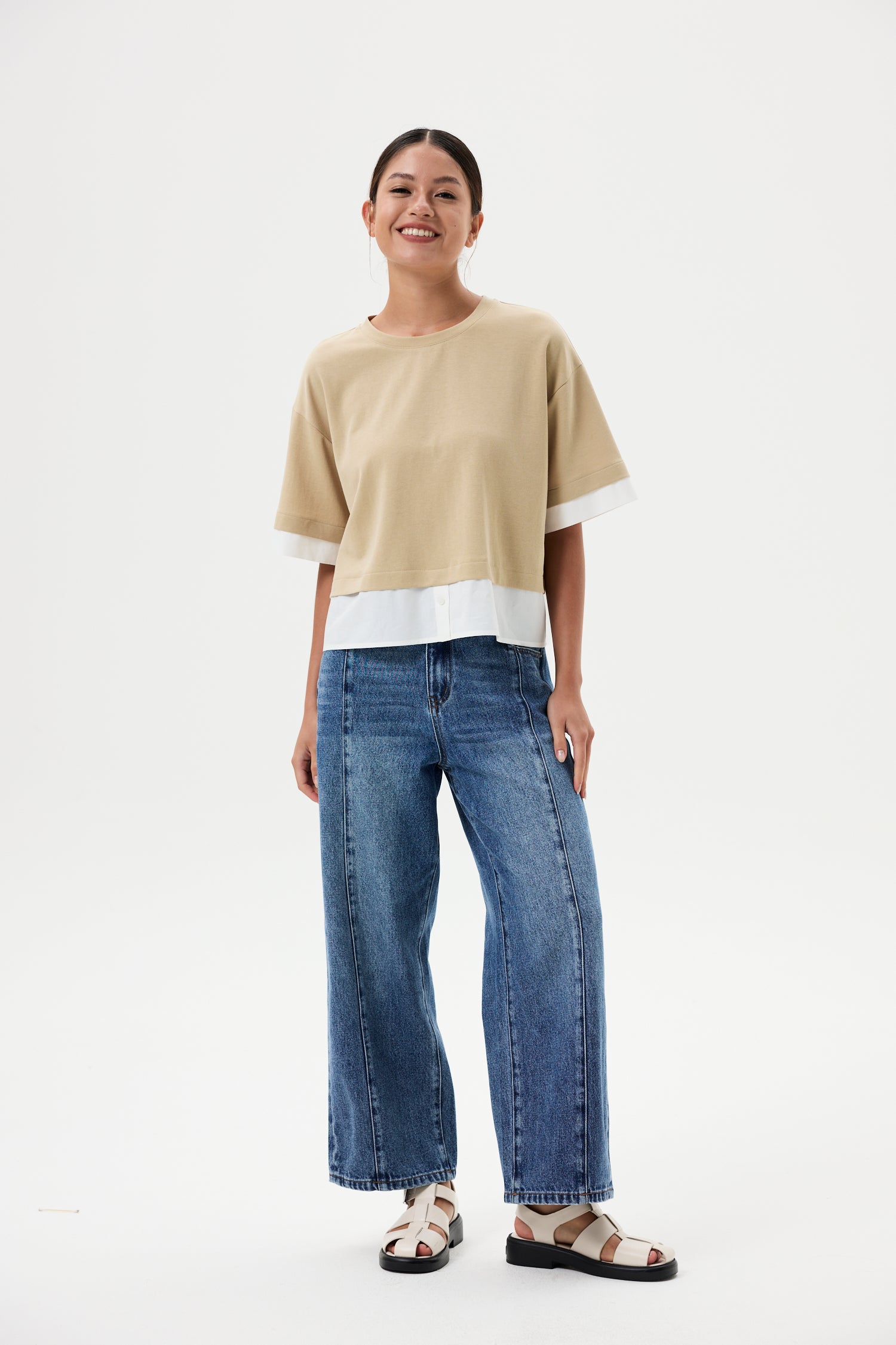 Contrast Hem Boxy Tee