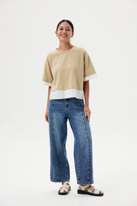 Contrast Hem Boxy Tee