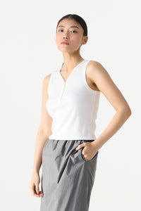 Sleeveless Snap Button Knit Top