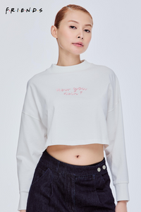 Embroidered High Neck Crop Top