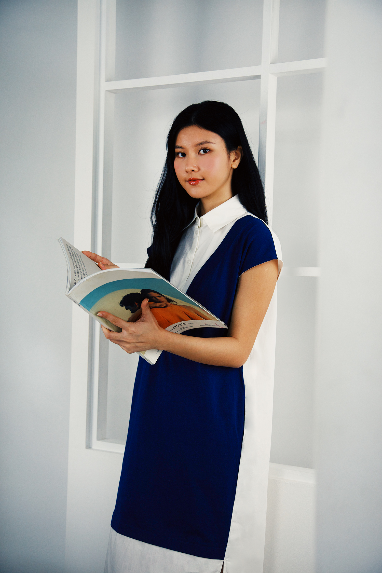 Contrasting Shirt Dress