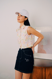 Printed Boxy Crop Top