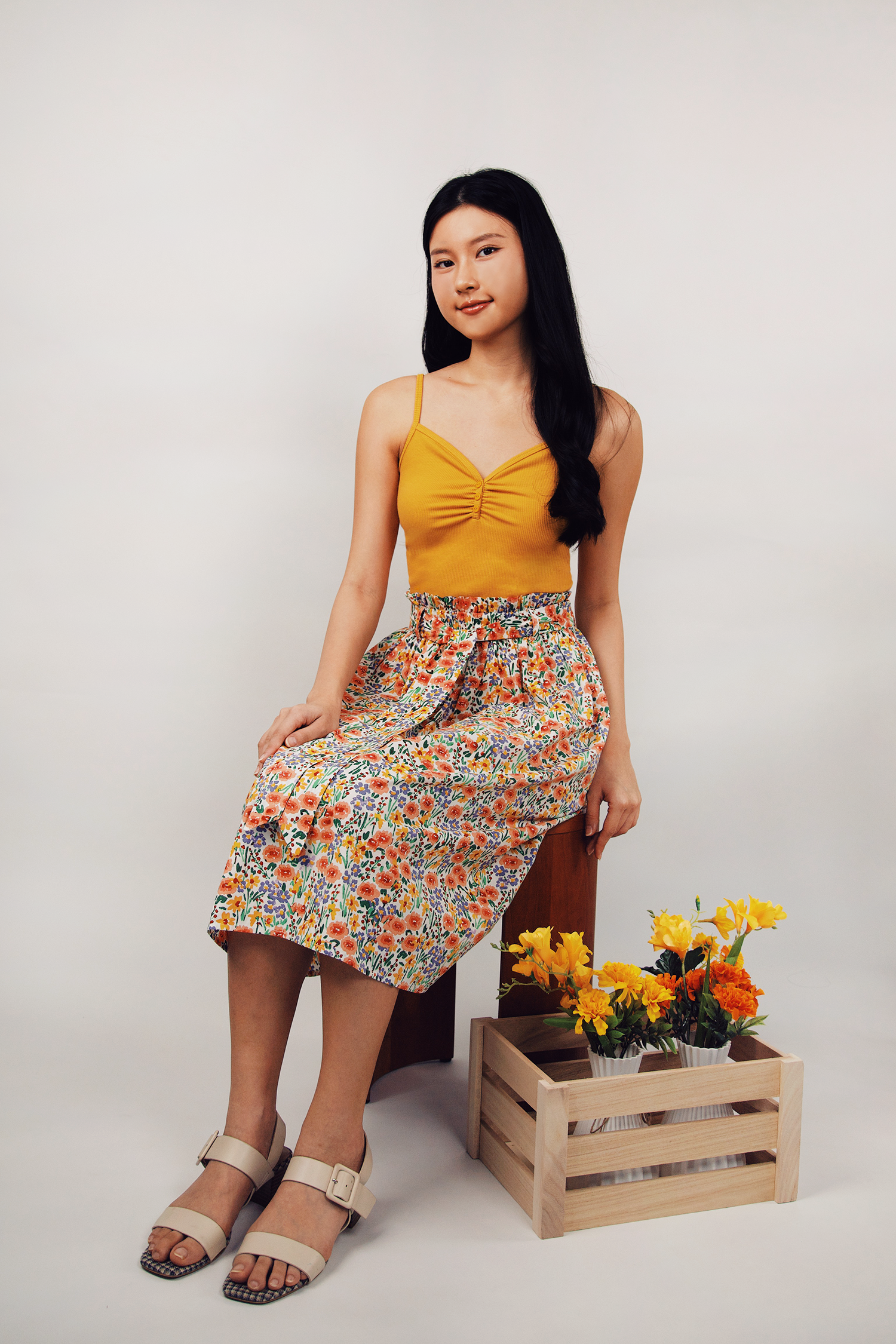 Printed Elasticated Waist Flare Skirt