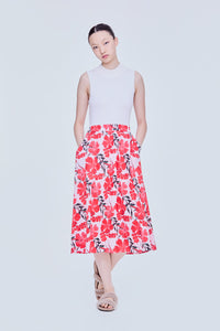 Elasticised Floral Skirt
