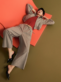 High-Neck Scrunched Jacket