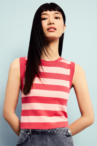 Contrast Stripes Knit Top