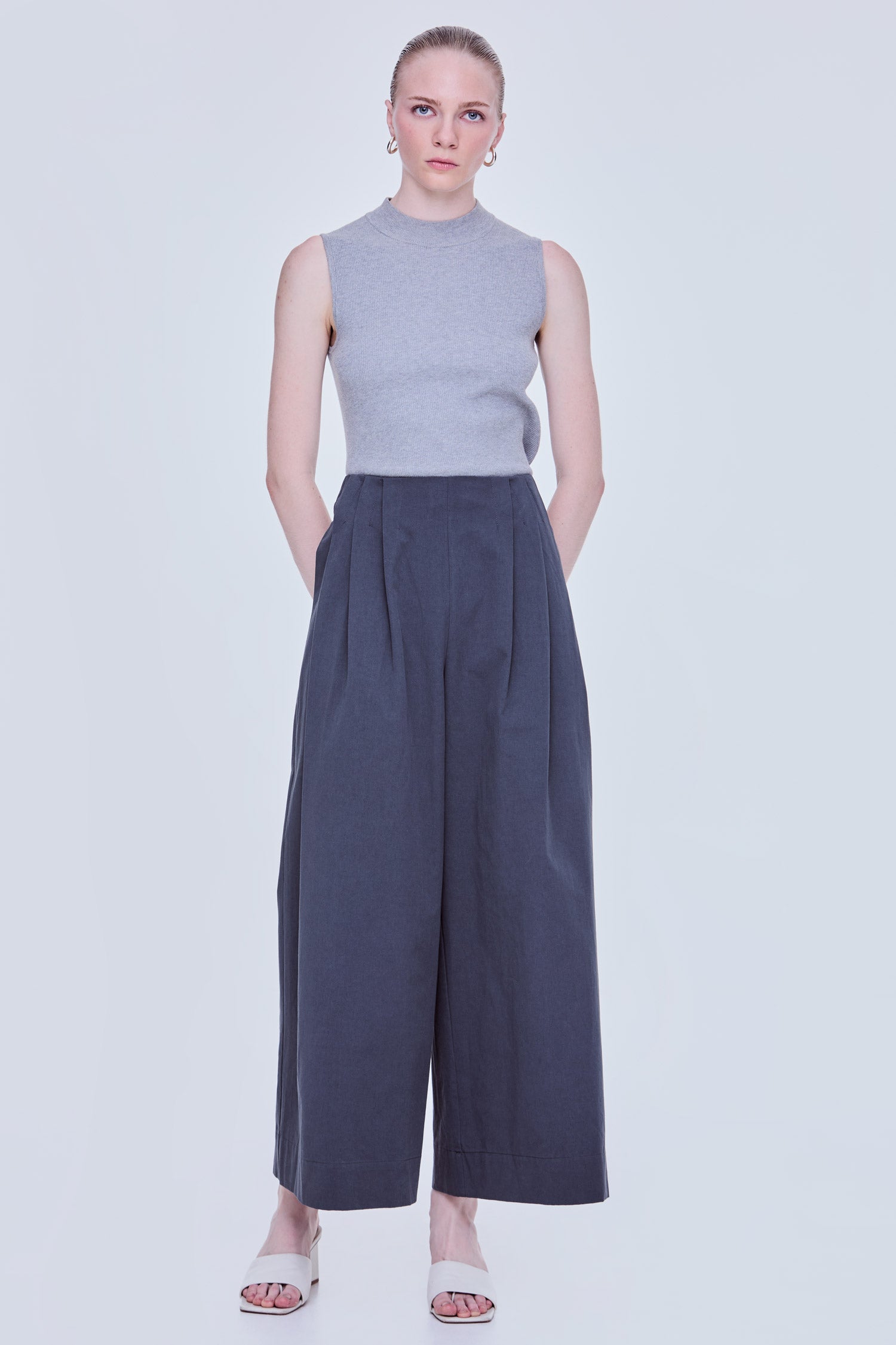 Pleated Flare Pants
