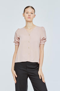 Buttondown Puff Blouse