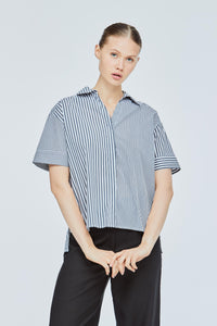 Contrast Stripes Collared Shirt