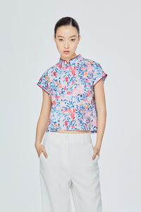 Printed Mandarin Blouse
