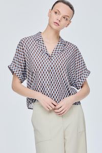 Printed Notched Lapel Shirt