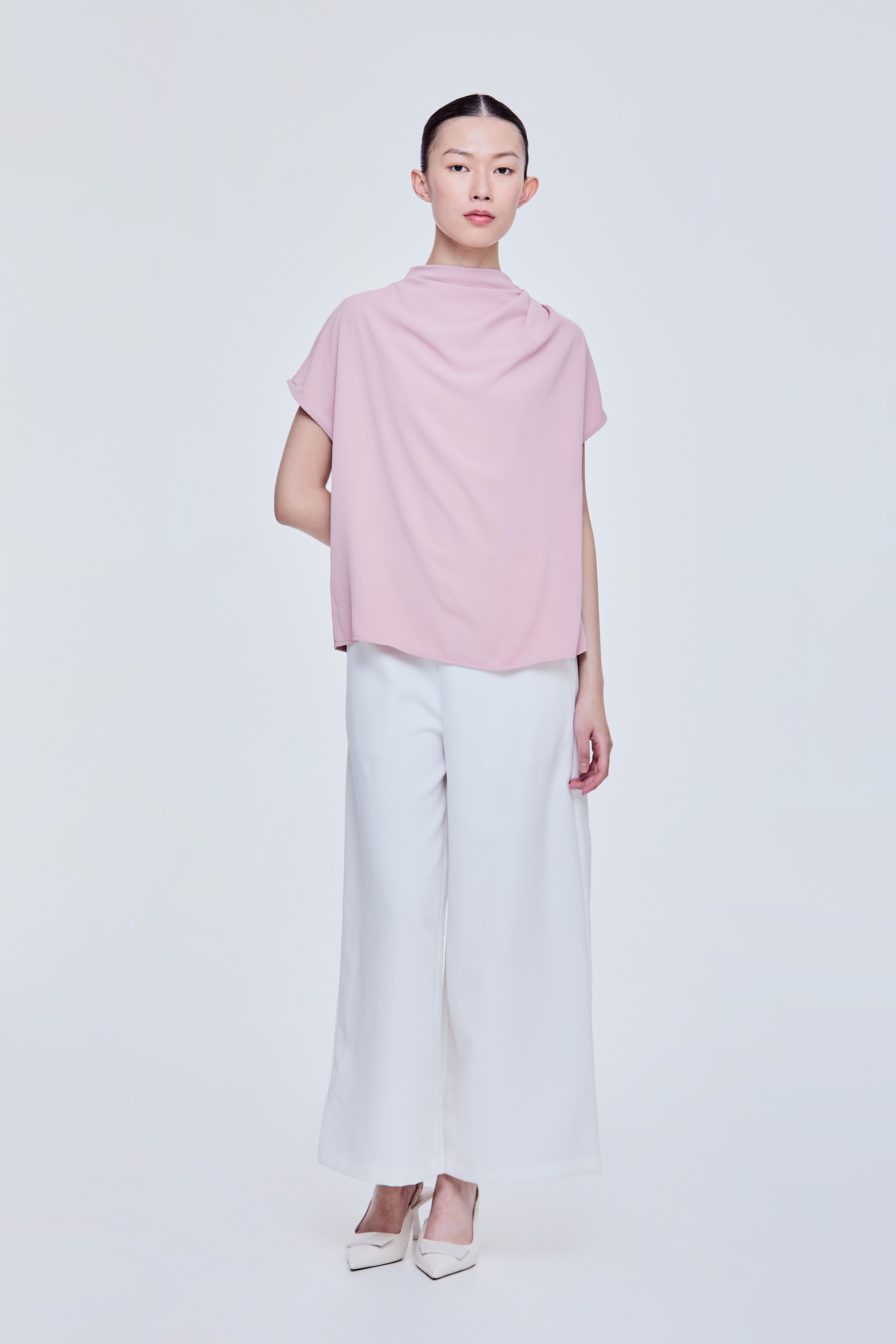 High Cowl Neck Blouse
