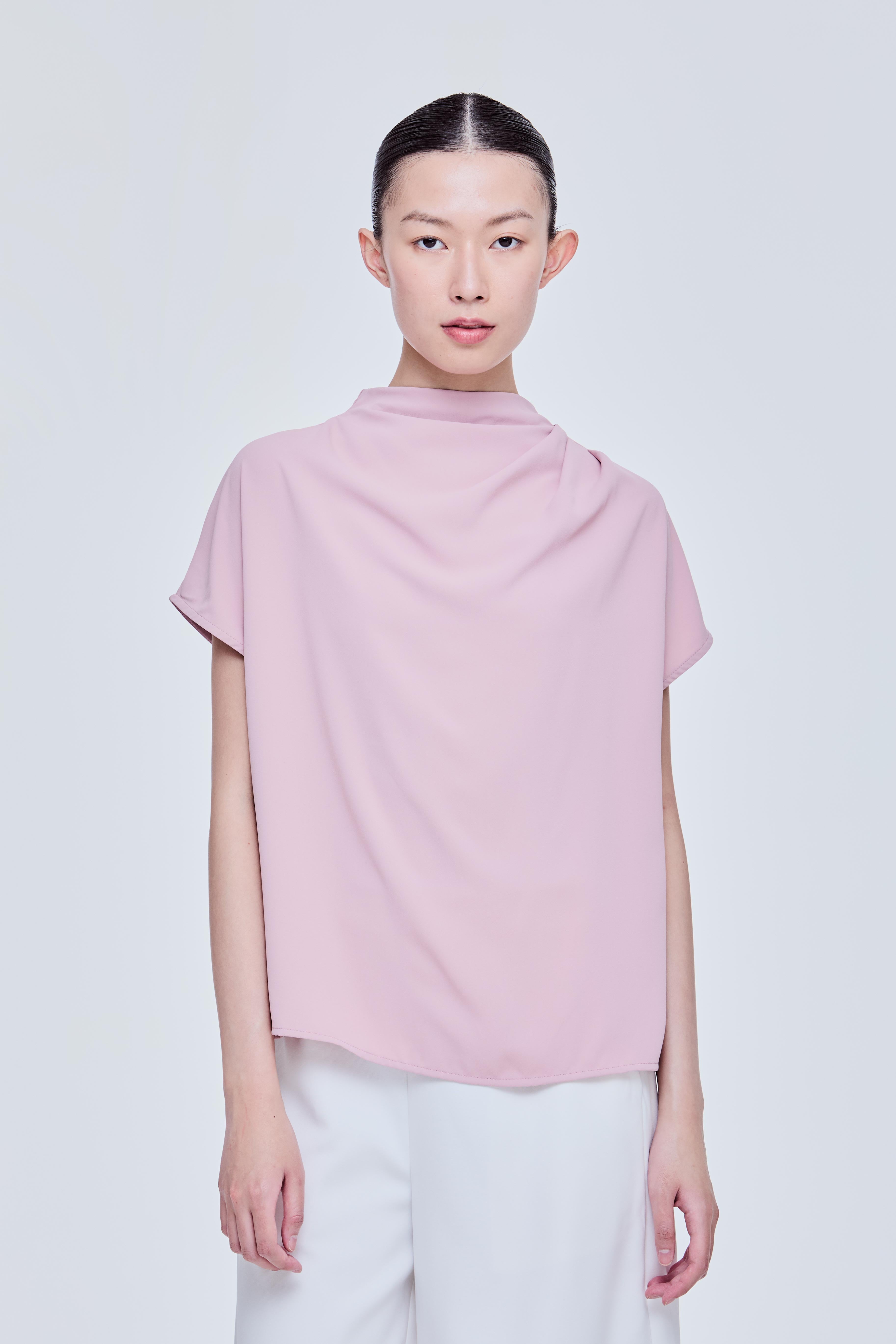 High Cowl Neck Blouse