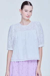 Floral Eyelet Blouse