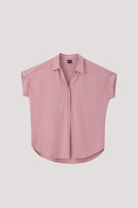 Button Tab Collared Blouse