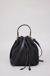 Pleated Drawcord Bucket Bag