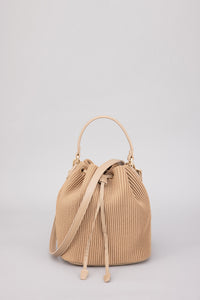 Pleated Drawcord Bucket Bag