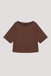Contrast Embroidered Cropped Top
