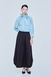 Cropped Ruffled Neck Blouse