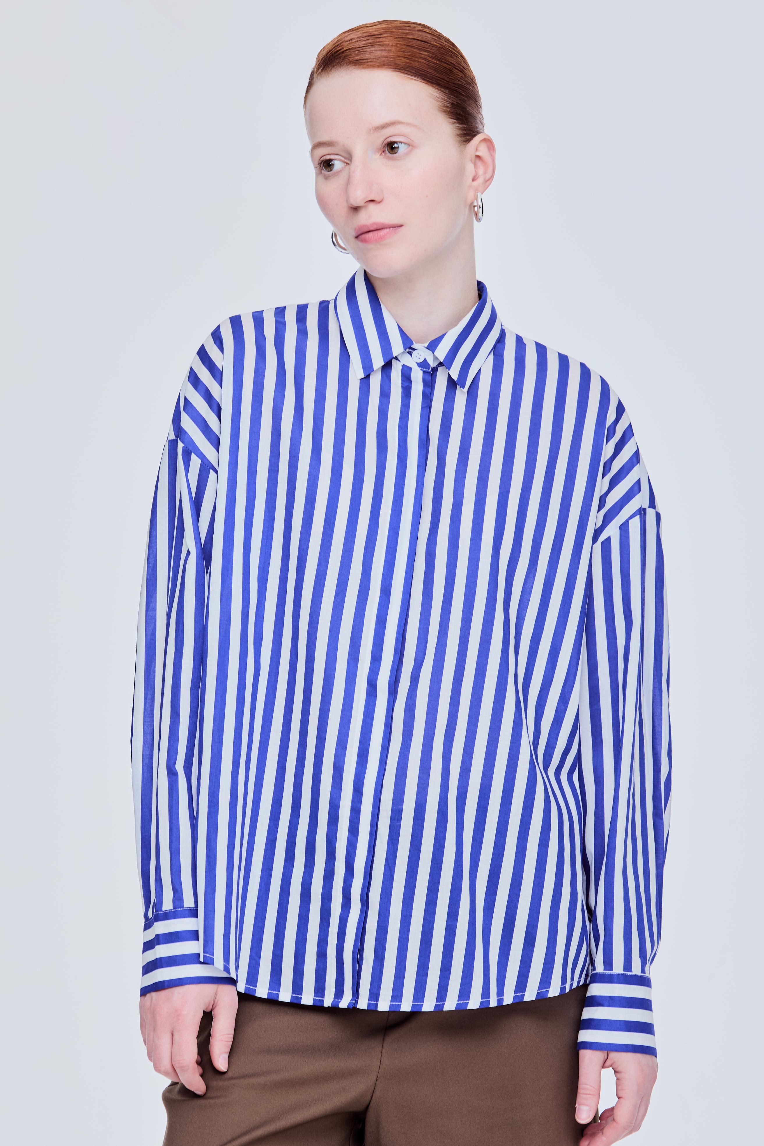 Dropped Shoulder Striped Shirt