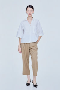 Half-Sleeve Buttoned Top