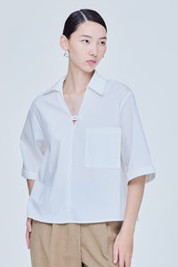 Half-Sleeve Buttoned Top