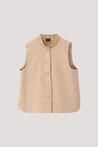 Sleeveless Tweed Top