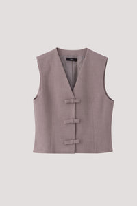 V-Neck Ribbon Waist Coat