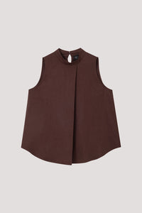 Pleated Sleeveless Sheen Blouse