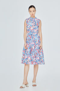 Highneck Printed A-Dress