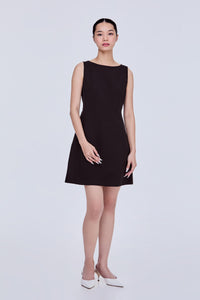 Tailored Boat Neck Mini Dress