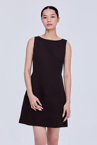 Tailored Boat Neck Mini Dress