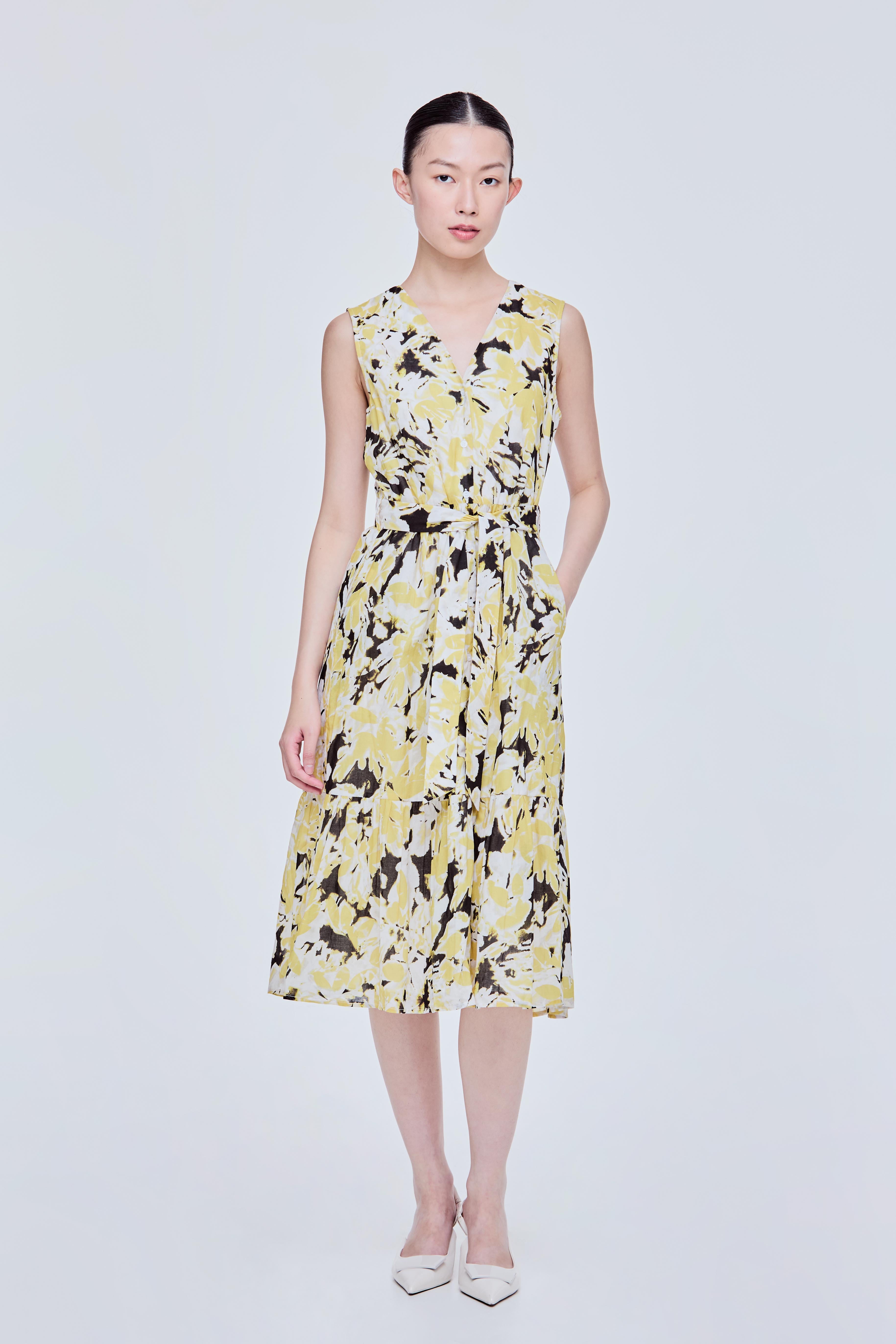 Tiered Floral Button Up Dress