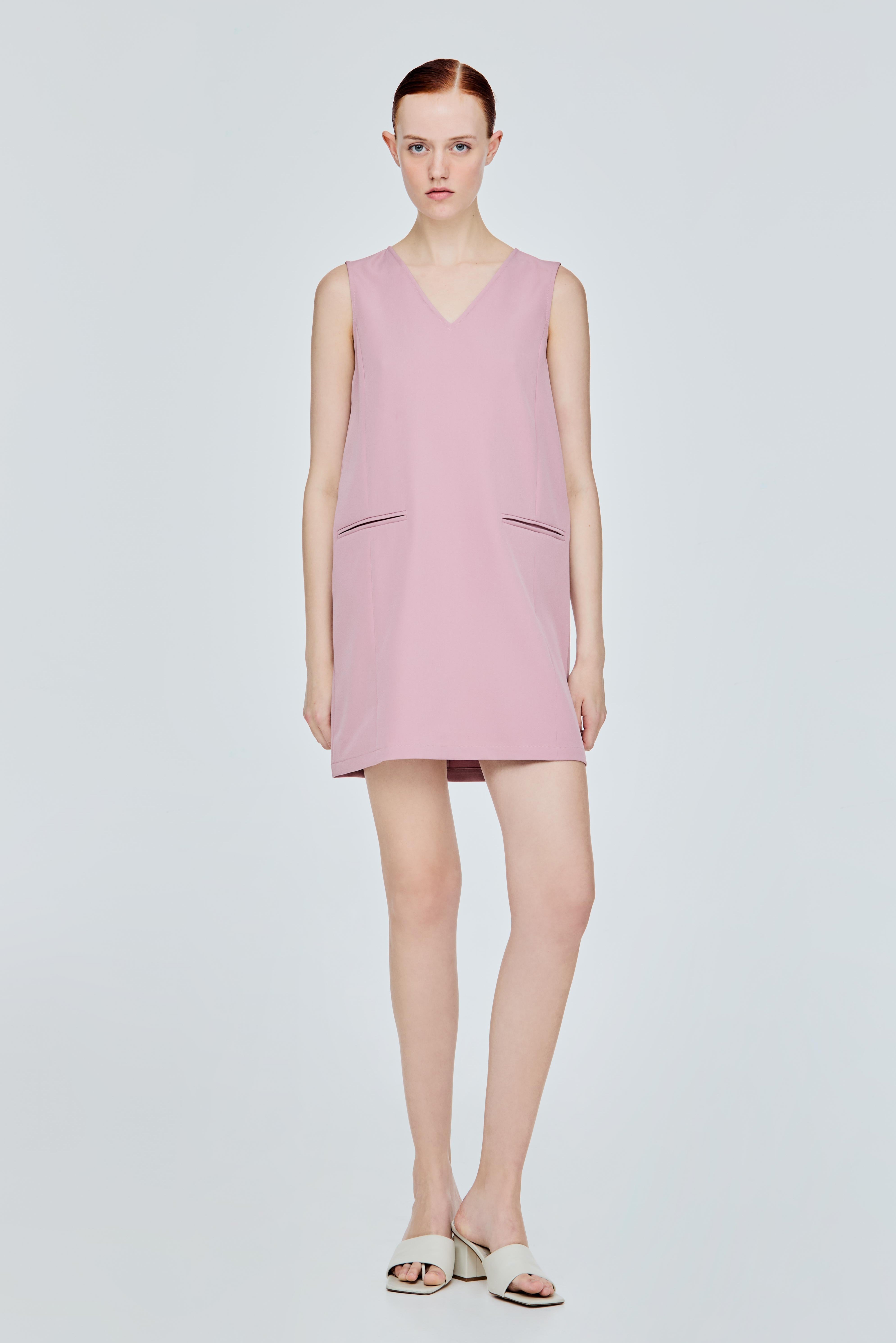 Sleeveless V-Neck Shift Dress
