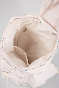 Drawstring Flap Backpack - Cream