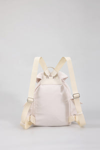 Drawstring Flap Backpack - Cream