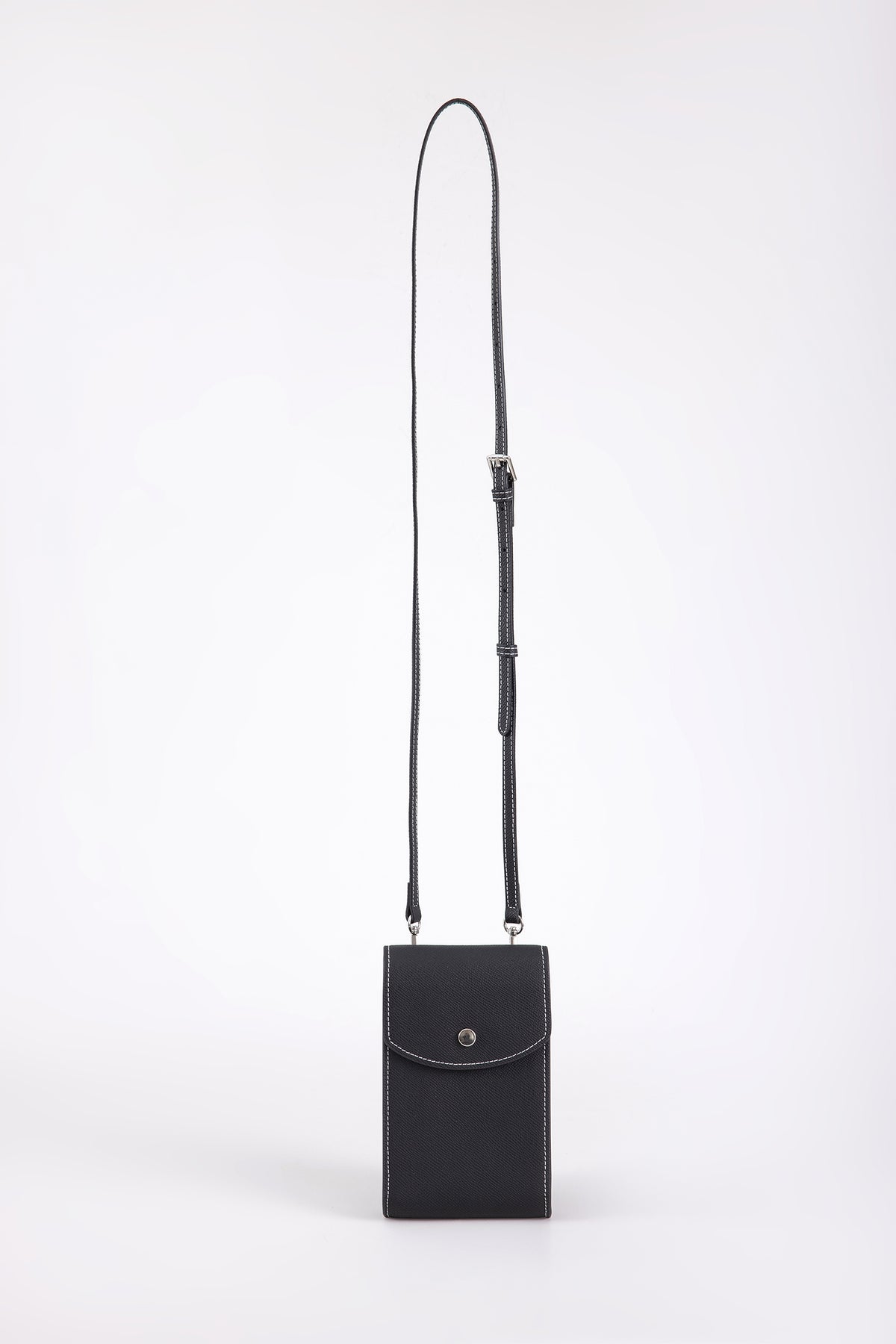Snap Flap Phone Crossbody Bag - Black
