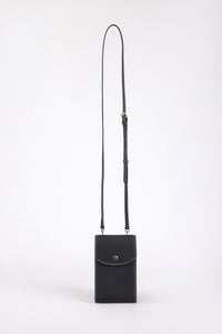Snap Flap Phone Crossbody Bag - Black