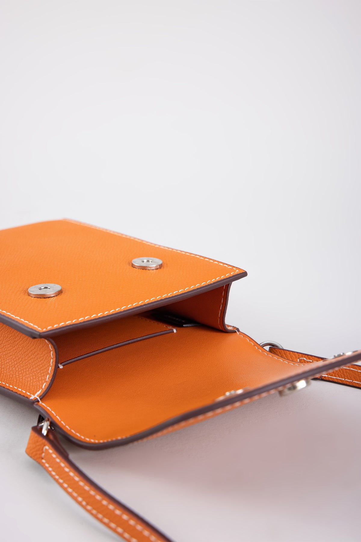 Snap Flap Phone Crossbody Bag - Orange