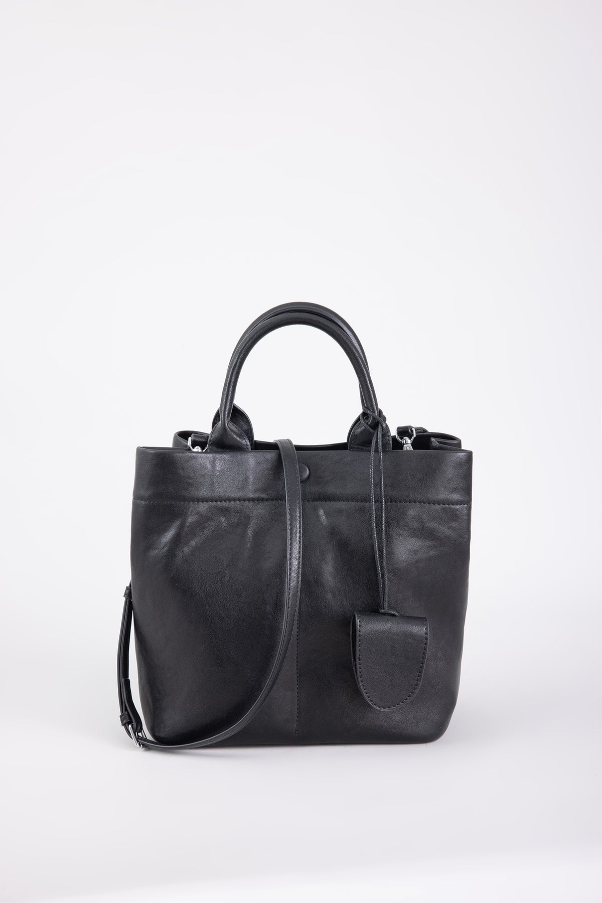 Structured Mini Tote Bag - Black